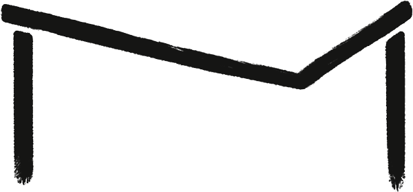 Schwarze Strichzeichnung eines modernen Tisches oder Möbelstücks für Interior Design Konzepte und Raumplanung